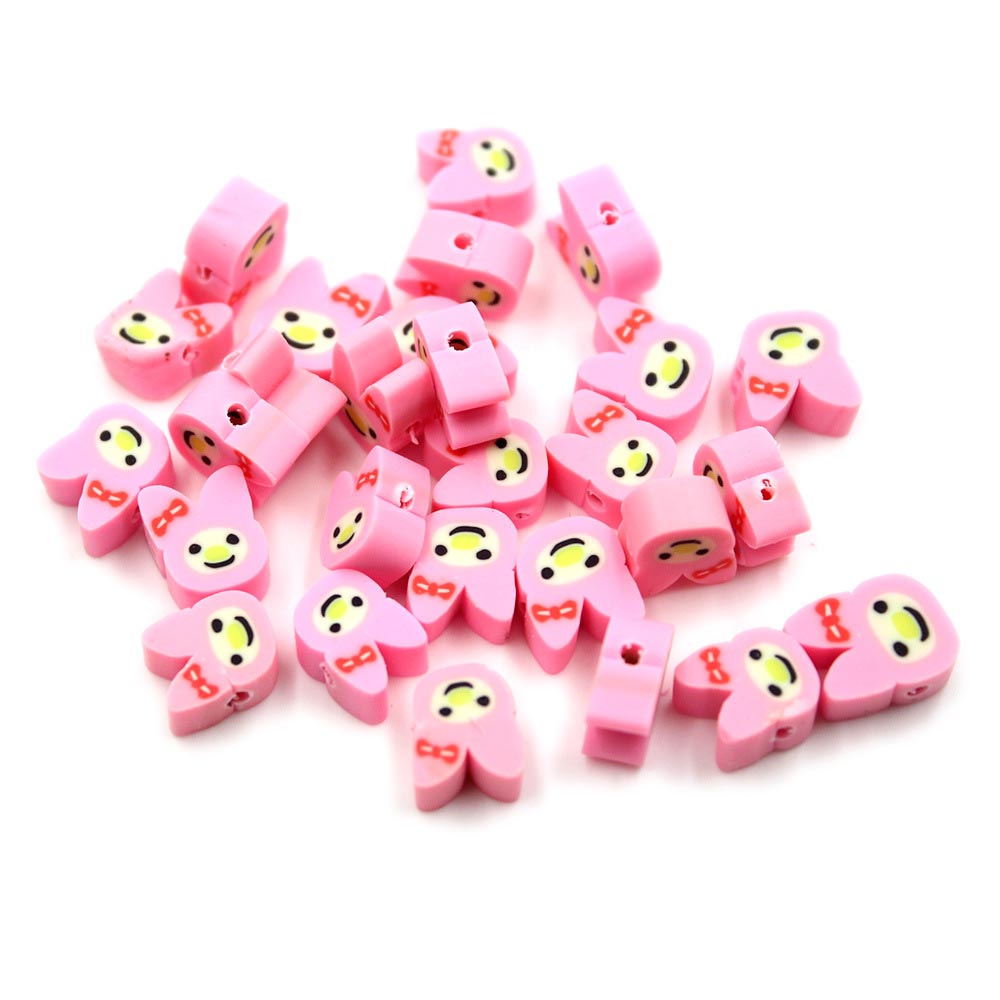 Fiasrel 1000pcs Children's diy little rabbit soft clay beads