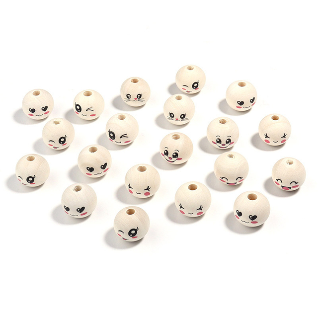 Fiasrel 100pcs 20mm Hemu Smiley face beads