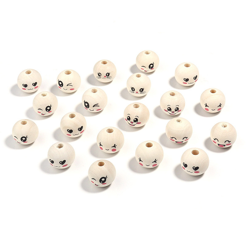 Fiasrel 100pcs 20mm Hemu Smiley face beads