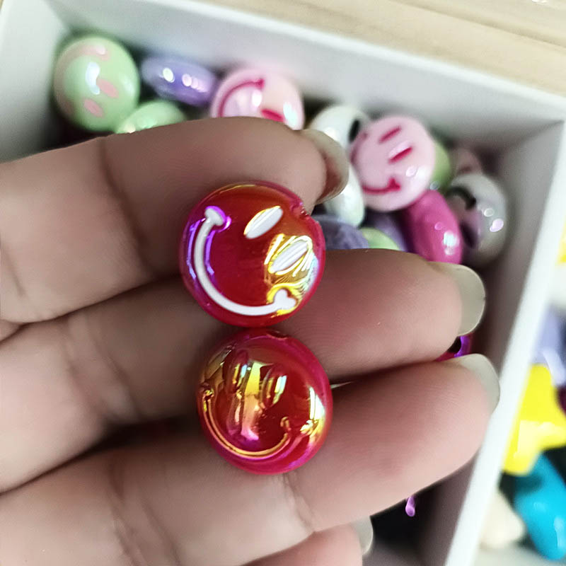 Fiasrel 16mm Double-sided smiling face beads