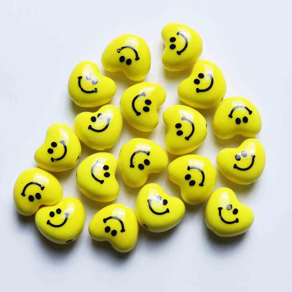 Fiasrel Ceramic plum blossom heart-shaped smiling face beads