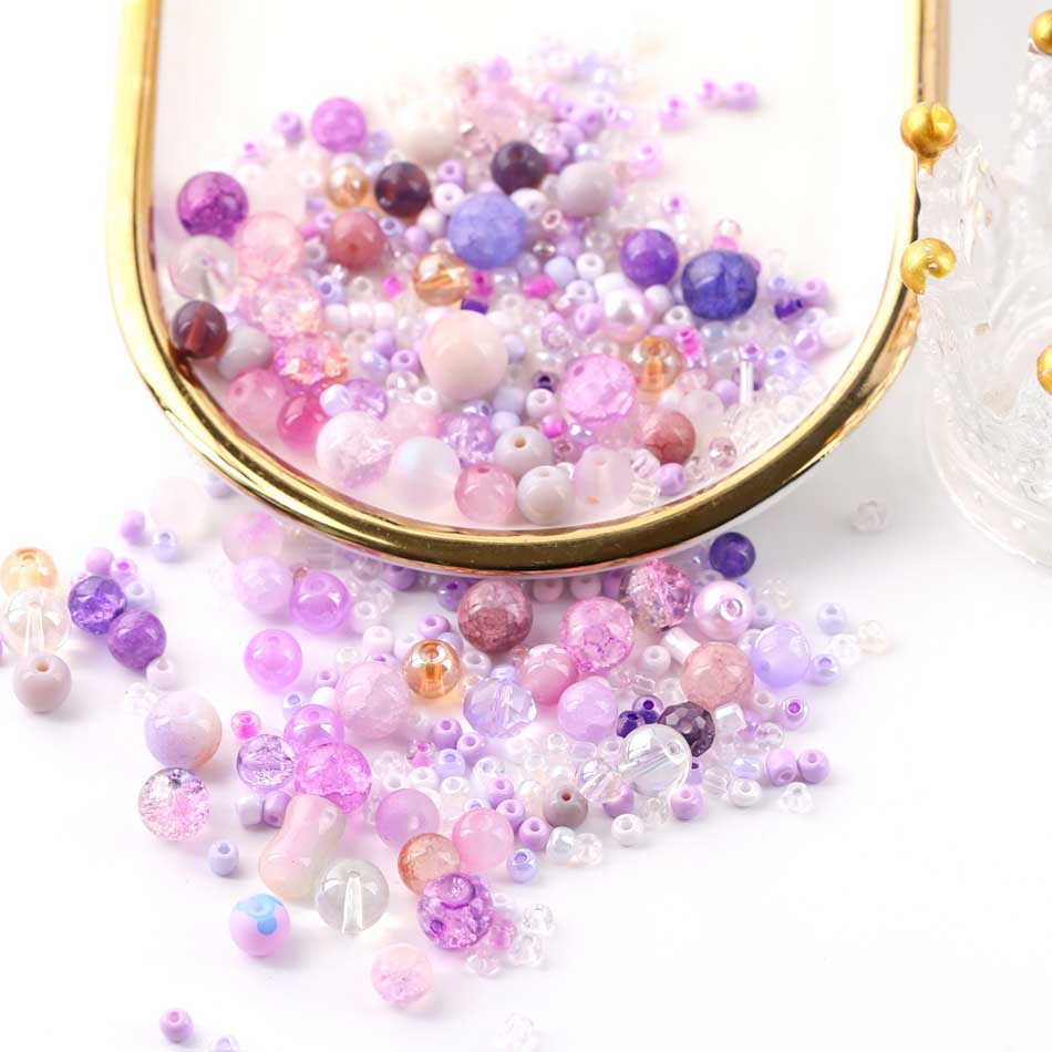 Fiasrel Mixed-Size Frosted Glass Seed Beads – DIY Craft for Phone Charms Beads