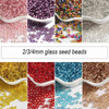 Fiasrel 2-4mm Transparent Silver-Lined Seed Beads , Handmade Glass Decorative Beads 