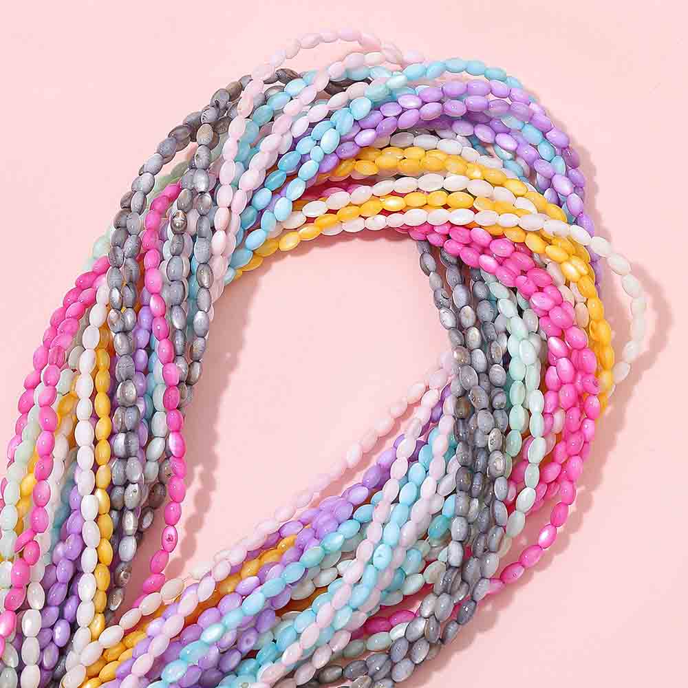 Fiasrel 3x5mm Purple Shell Seed Beads Loose