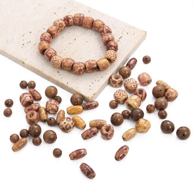Fiasrel Natural chicken wing wood beads, round beads, bucket beads
