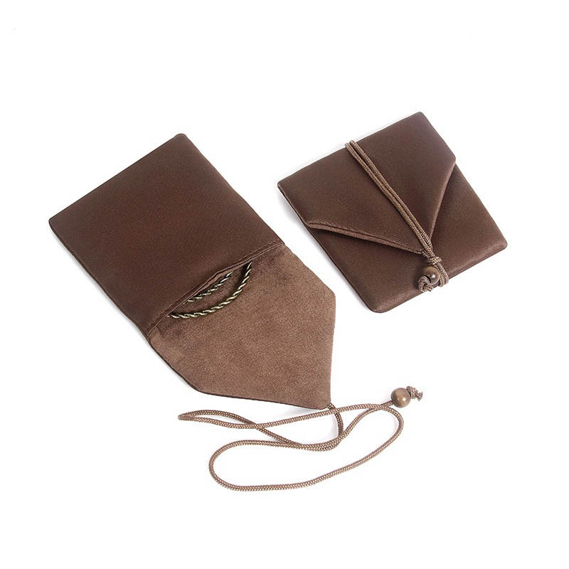 Fiasrel Jewelry drawstring bag, coffee-colored storage bag
