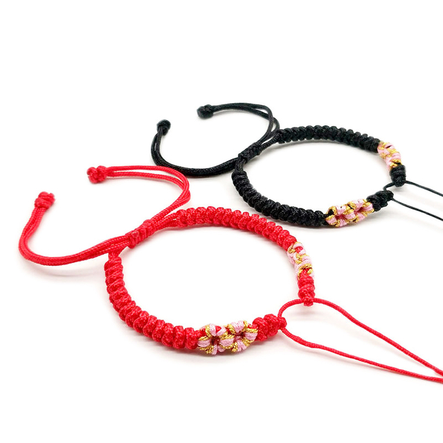 Fiasrel 2pcs The diamond knot and peach blossom knot bracelet