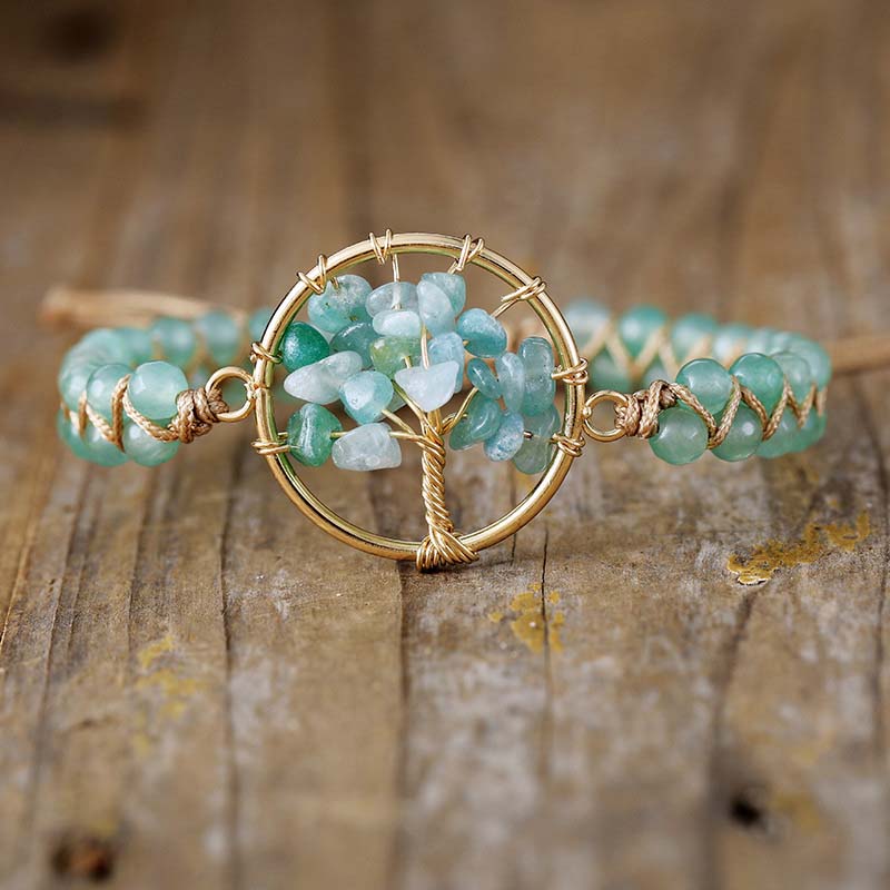 Fiasrel 2pcs Life Tree Amethyst bracelet