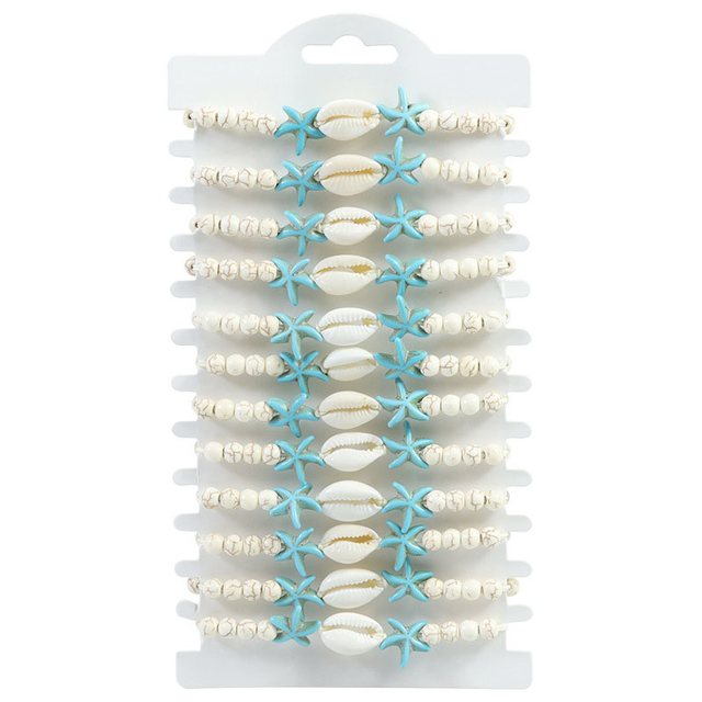 Fiasrel 2pcs Ocean Series Starfish Shell bracelet