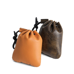 Fiasrel Drawstring top layer cowhide storage bag