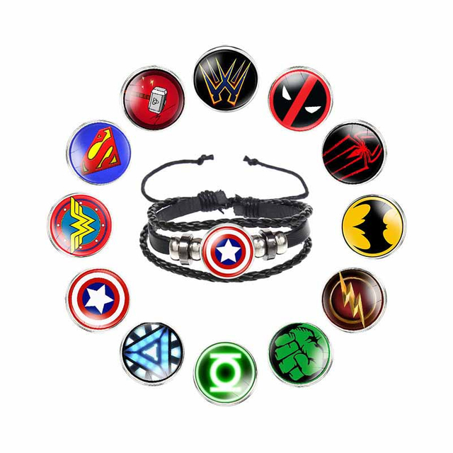 Fiasrel Marvel Heroes Glow-in-the-dark Bracelet PU Leather Night Lights Bracelets