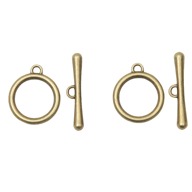 Fiasrel 10pcs Alloy Toggle Ring Bar Clasps for Jewelry Bracelet Necklace Making Accessories