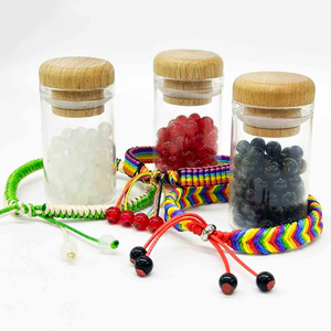 Fiasrel 20pcs Women Bracelet 6mm Beaded Macrame Bracelet End Beads