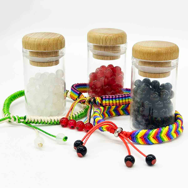 Fiasrel 20pcs Women Bracelet 6mm Beaded Macrame Bracelet End Beads