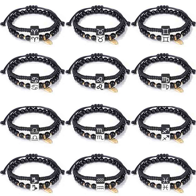 Fiasrel Birthday Bracelets Handmade Adjustable Bracelets Couples Zodiac Bracelet
