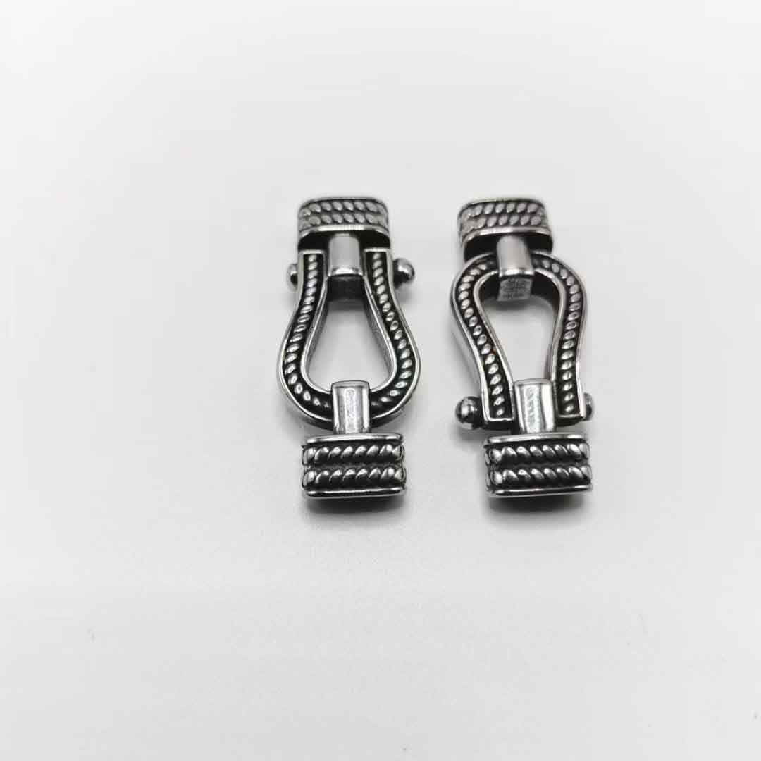 Fiasrel Punk Style New Simple Retro Stainless Steel Horseshoe Buckle 6 * 12mm