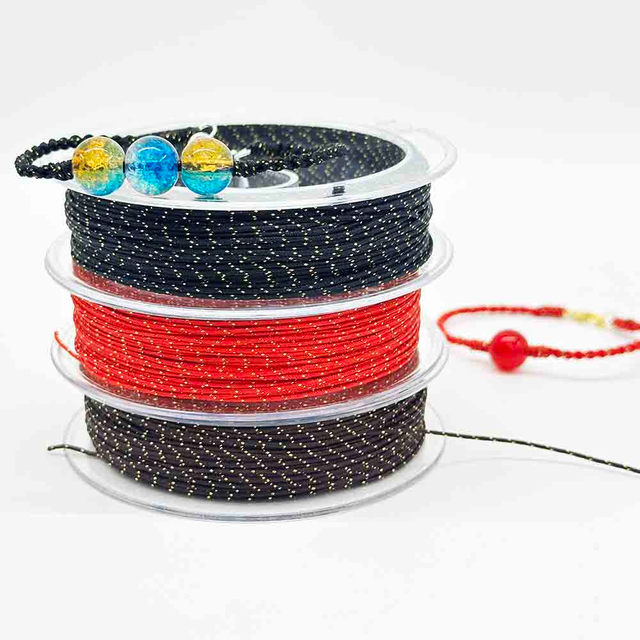 Fiasrel No.72 0.8mm 20yards Nylon Cord Beading Thread Jade Rope Bracelet Braided Rope String with Gold Rope