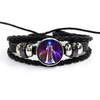 Fiasrel 12 Zodiac Signs Glow In Dark Charm Bracelet Men's and Women's Fashion Multi-layer Luminous Woven Leather Couple Bracelets