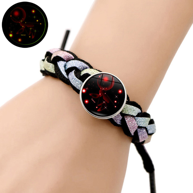 Fiasrel 12 Zodiac Signs Braided Bracelets for Couple