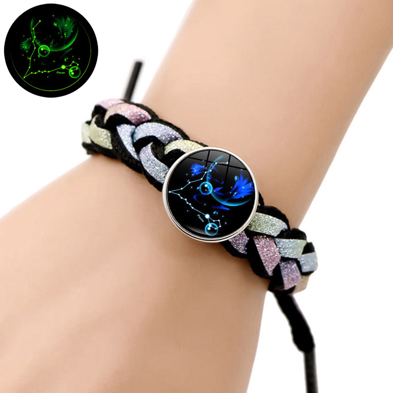 Fiasrel 12 Zodiac Signs Braided Bracelets for Couple
