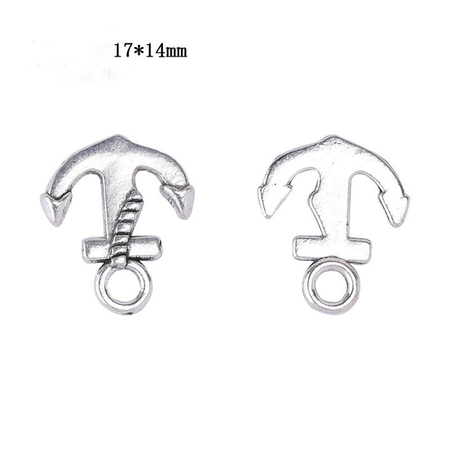 Fiasrel 20pcs DIY Accessories Retro Pendant Zinc Alloy Rudder Pendant Boat Anchor Jewelry Accessories Antique Alloy Bracelet Pendant