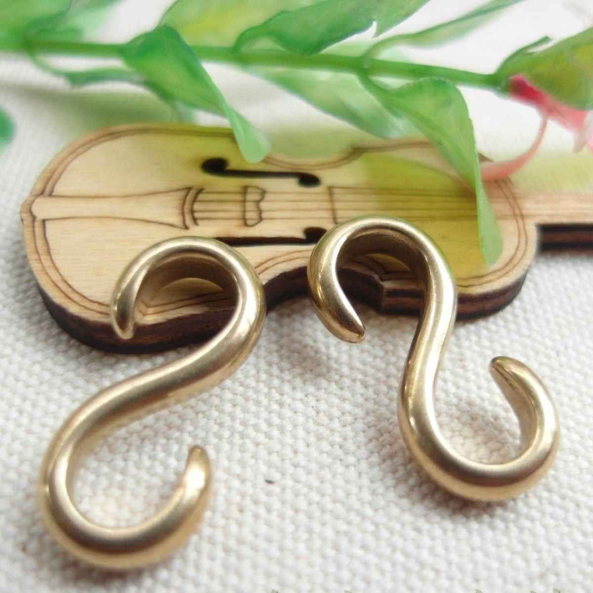 Fiasrel 5pcs 13*27mm Keychain Wallet Leather Craft Belt Clip Brass S Hook