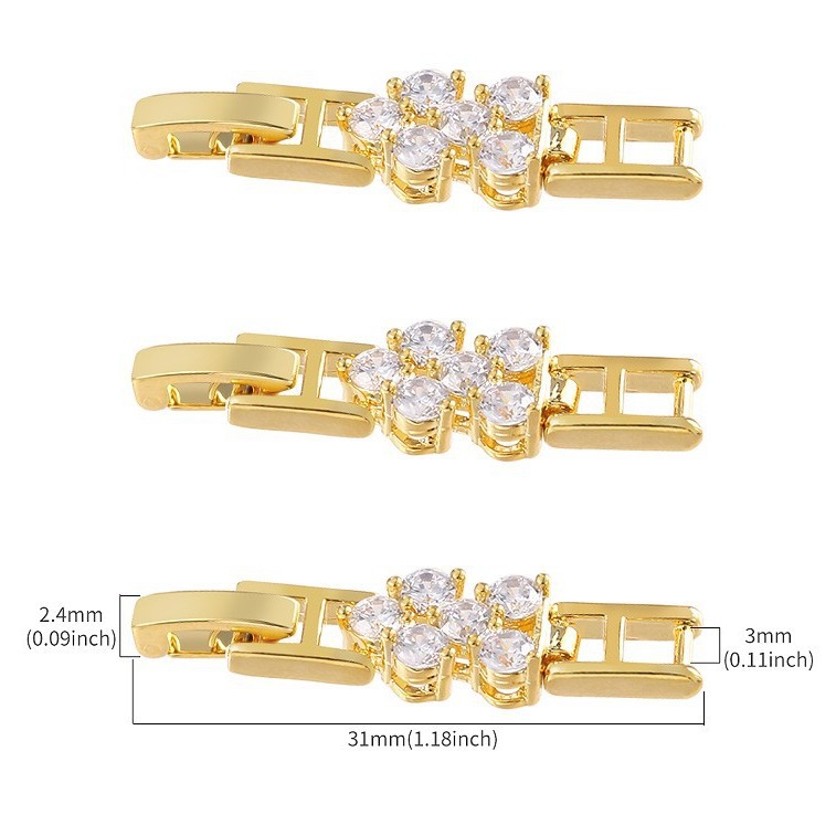 Fiasrel 3pcs White Rose Gold Plated Extenders Extension Buckles Clasps for Bracelet Necklace Jewelry Making
