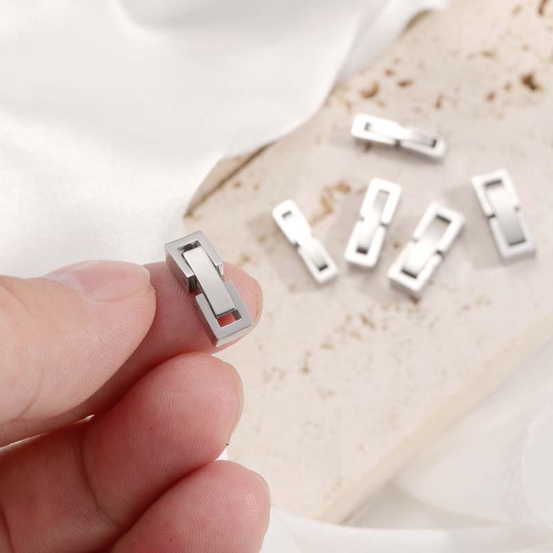 Fiasrel 304 Stainless Steel DIY Handmade Jewelry Rectangular Buckle Zircon Jewelry Buckle Accessories