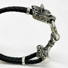 Fiasrel Stainless Steel Wolf Head Bracelet Viking Bracelet Norse Myth Wolf Bracelet