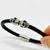 Fiasrel Punk Style Leather Woven Magnetic Clasp Bracelet Vintage Leather Skull Ghost Head Bracelet Men Jewelry GIft