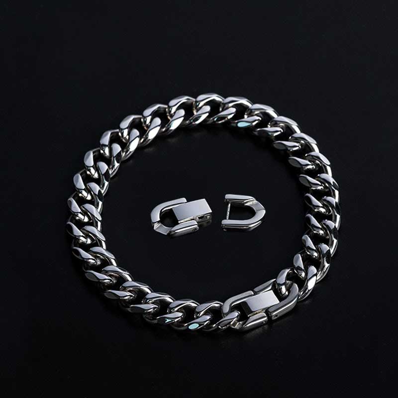 Fiasrel 5pcs Stainless Steel Jewelry Cuban Chain Buckle DIY Hand Assembled Buckle Jewelry Making Clasp