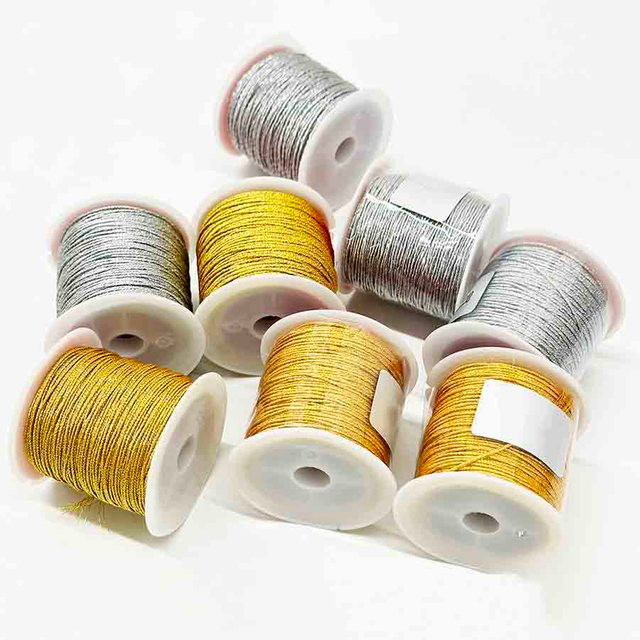 Fiasrel Gold Silver Cord 0.2mm 0.4mm 0.6mm 0.8mm 1mm Nylon Cord Thread String Rope Bead Wires for DIY Handmade Braided Jewelry Making