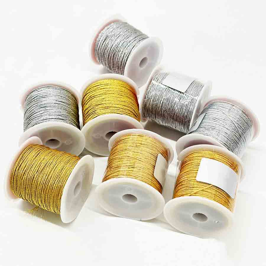 Fiasrel Gold Silver Cord 0.2mm 0.4mm 0.6mm 0.8mm 1mm Nylon Cord Thread String Rope Bead Wires for DIY Handmade Braided Jewelry Making