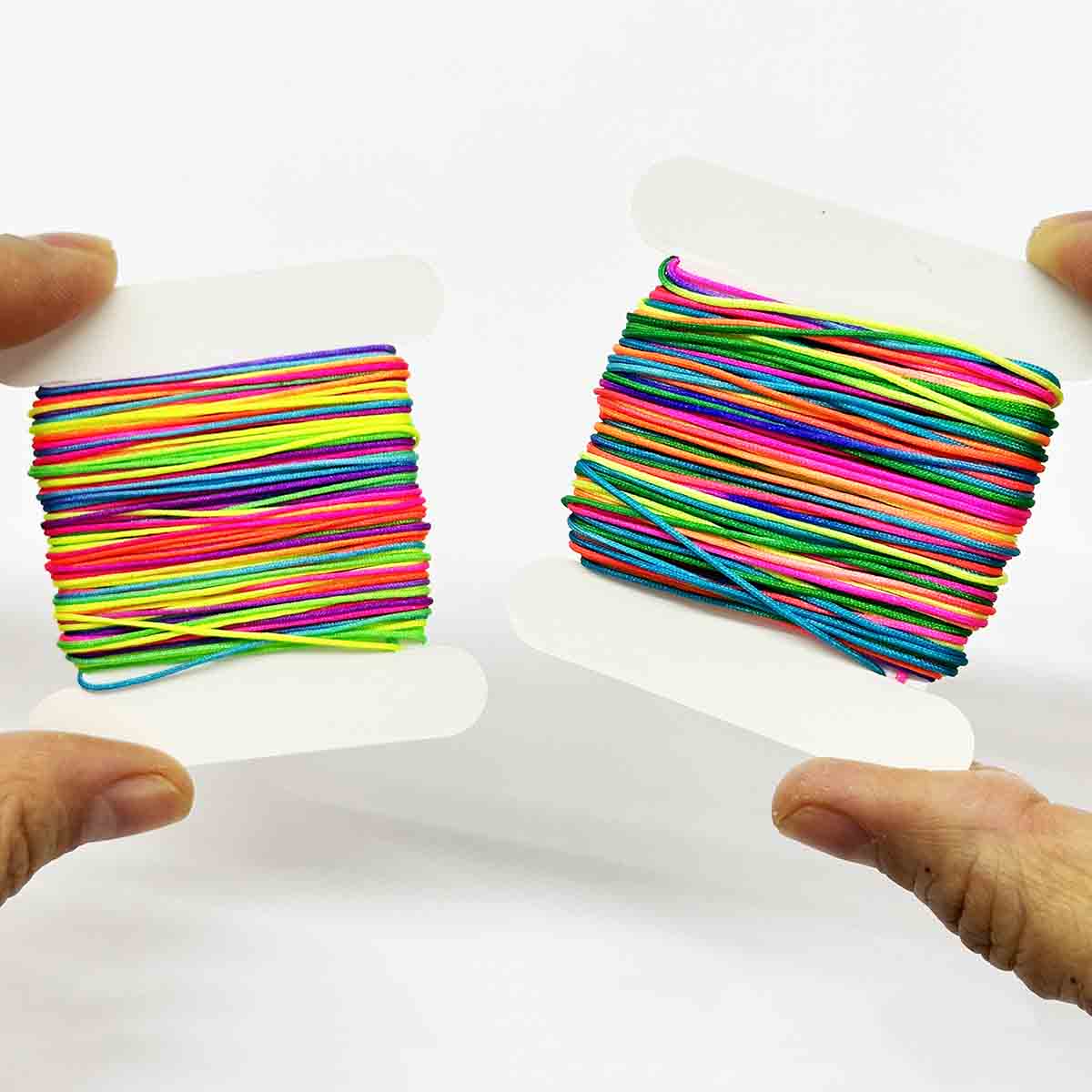 Fiasrel 0.6/0.8/2/2.5mm Nylon Rainbow Beading String for DIY Handmade Crafts
