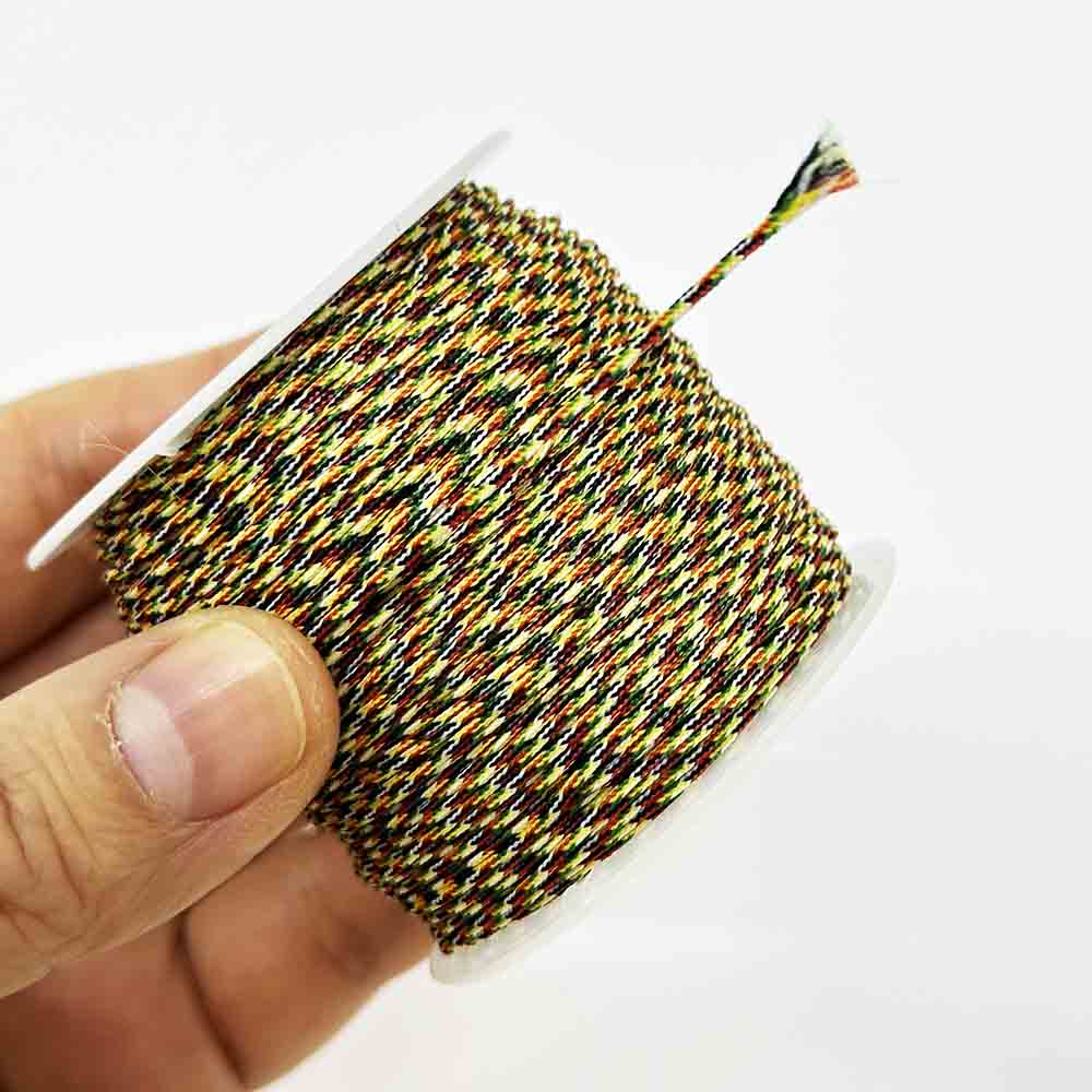Fiasrel Jade Thread 0.6mm 0.8mm 1mm 2mm Five-color Hand-woven Rope Bracelet Multicolored Gold Thread String