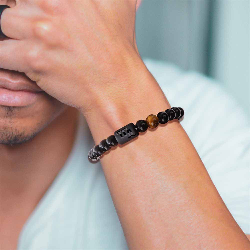 Fiasrel 12 Zodiac Couple Healing Real Precious Gemstone Stone Bracelet Crystals Fashion Jewelry Beaded Bracelet