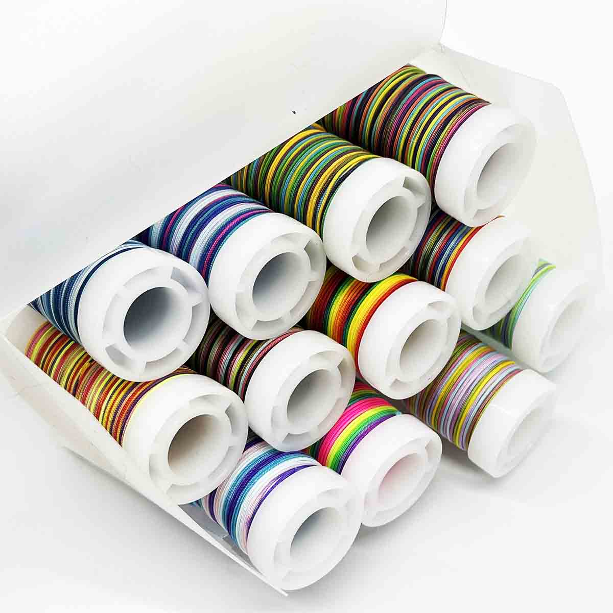 Fiasrel No.72 0.8mm 12rolls/set Gradient Series Jewelry Making Jade Thread Knot Beading String