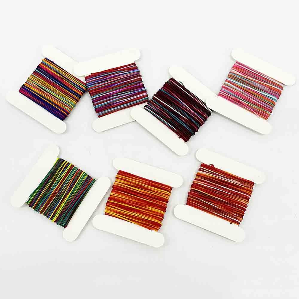 Fiasrel 9 Strands Gradient Colorful Polyester Rainbow Multicolor Sewing Thread