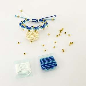 Wholesale Decorative DIY Handmade Braided Rope Gold Beads Bracelet Thread
