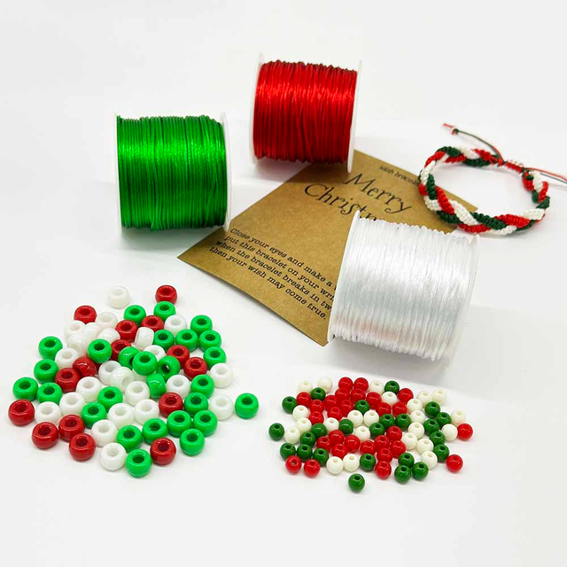 Fiasrel Christmas Thread Kit: 1.5/2.0/2.5mm Silky Macrame Braided Satin Cord Handmade DIY Woven Rope Nylon Chinese Knotting Cord for DIY Jewelry Making Home Decor