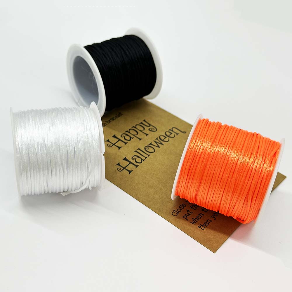 Fiasrel Halloween Thread Kit: 1.5/2.0/2.5mm Satin Rattail Macrame Beading Thread Nylon Chinese Knotting Cord