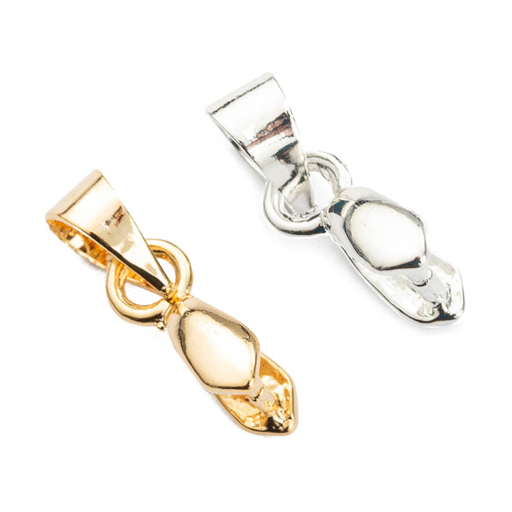 Fiasrel 20pcs Metal Pendant Pinch Gold Claw Bail Clasp for Pendant Necklace Making Accessories