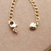 Fiasrel 10pcs 18K Gold Plated Extension Chain With Lobster Clasp Peach Heart Pendant Tail Chain