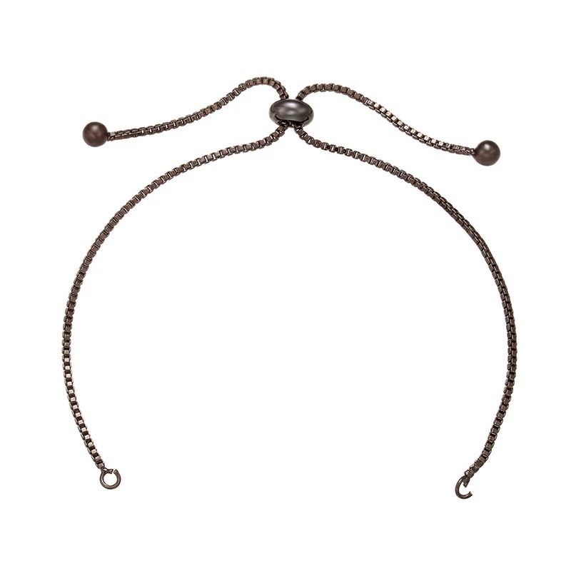 Fiasrel 10pcs Copper Bracelet Small Gold Frosted Beads Adjustable Box Chain DIY Ring Accessories Slider Extender Chain