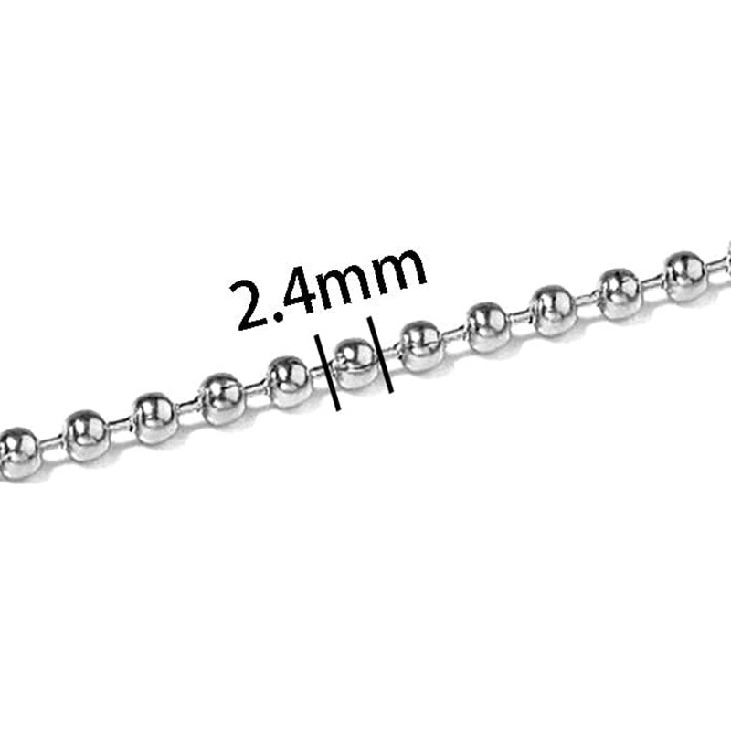Fiasrel 2.4mm Stainless Steel Bead Chains Jewelry Ball Chains DIY Cable Chains for Jewelry Making Necklace 