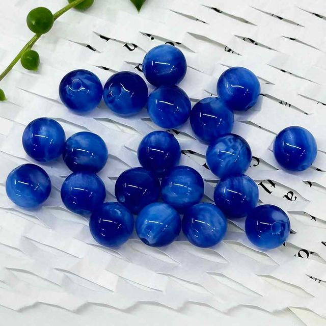 Fiasrel 20pcs Round Ball Shape Acrylic Beads for Jewelry Making