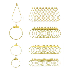 Fiasrel 20pcs 20-40mm Big Round Teardrop Hoops Earrings Dangle Clasp Ear Wires Hooks DIY Circle Earring Findings Jewelry Making Accessories