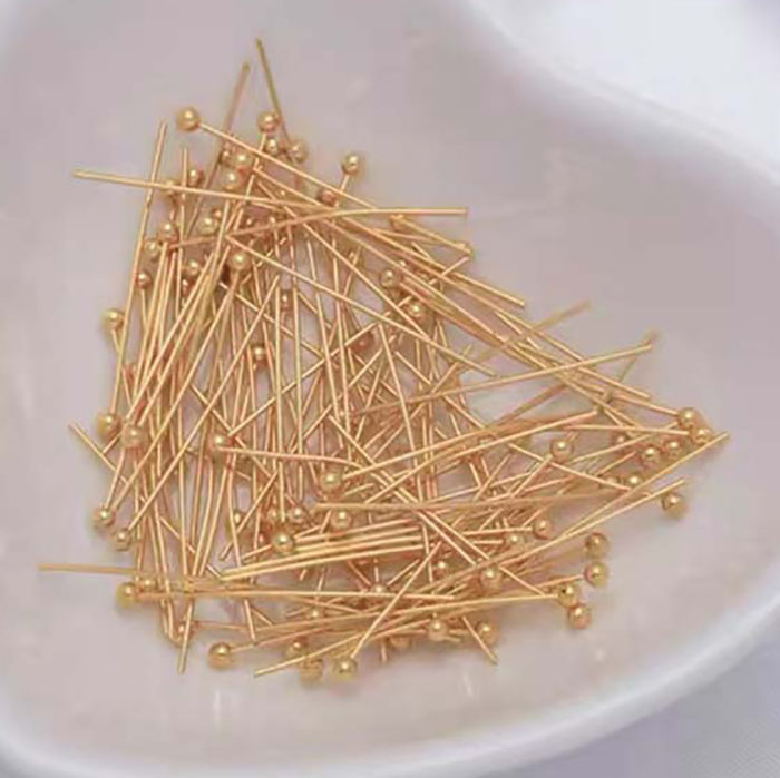 Fiasrel 100pcs Ball Bead Head Pin Needle T-Pins Needle DIY Jewelry Accessories Needle Connectors for Jewelry Making Supplies