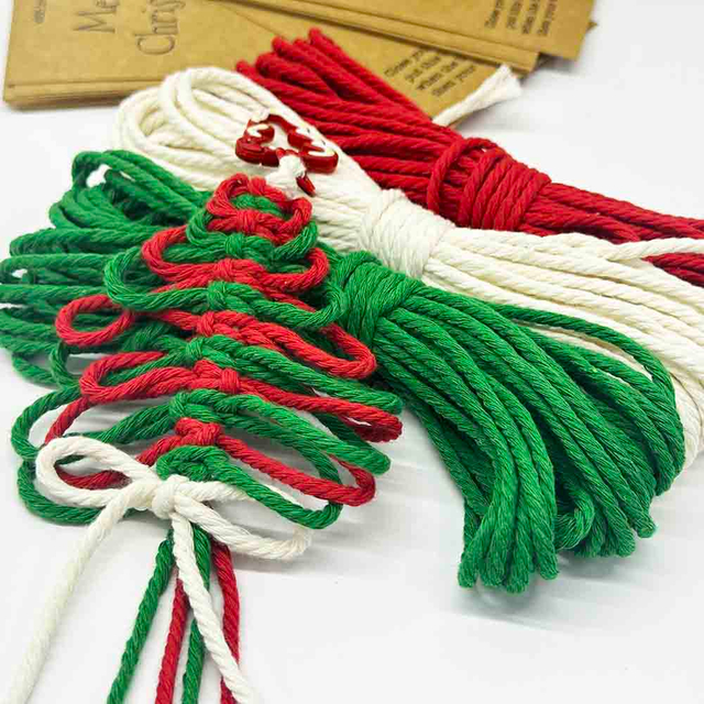 Fiasrel Christmas Thread Kit: 3mm 10/20Yards Fiasrel Cotton Cord DIY Handmade Cotton Rope Decoration Cotton Thread