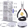 Fiasrel DIY Earrings Accessories Bead Pliers Kit Clip Buckle Lobster Clasp Open Jump Rings Earring Hook for Jewelry Making DIY Kit